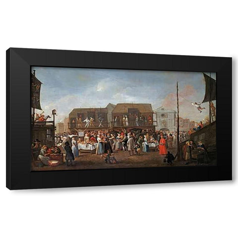 Bartholomew Fair Black Modern Wood Framed Art Print by Heemskerk, Egbert Van