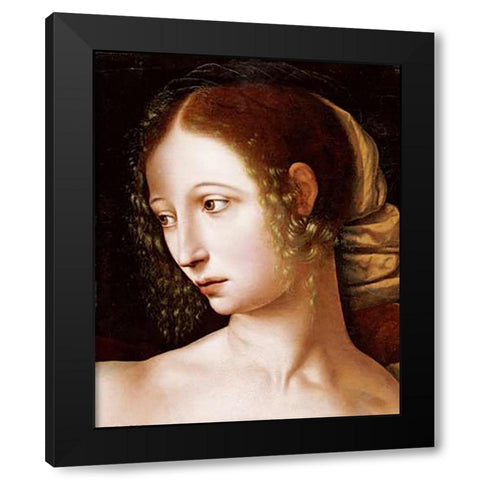 Lucretia: a Fragment Black Modern Wood Framed Art Print with Double Matting by Van Hemessen, Jan Sanders