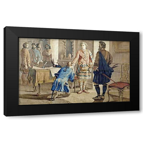 Introducing Waverley To The Prince Black Modern Wood Framed Art Print by Verbeocken, H.