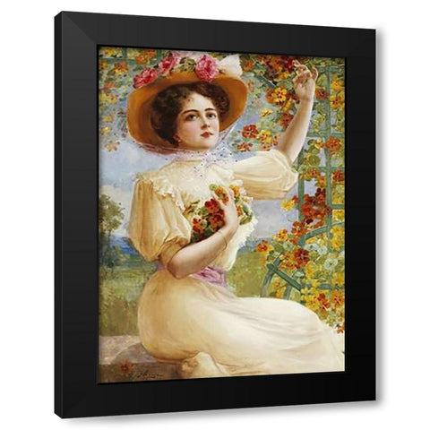 A Summer Beauty Black Modern Wood Framed Art Print by Vernon, Emile