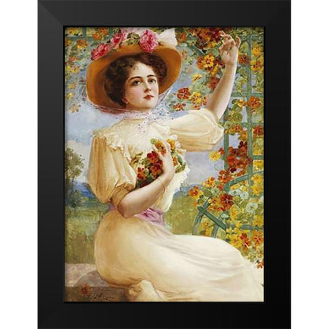 A Summer Beauty Black Modern Wood Framed Art Print by Vernon, Emile