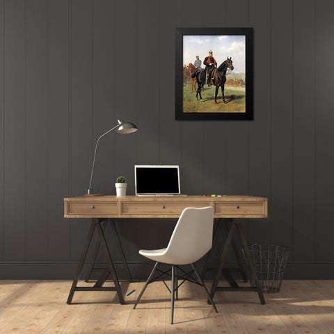 The Battle of Konigsgratz, 1864 Black Modern Wood Framed Art Print by Volkers, Emil