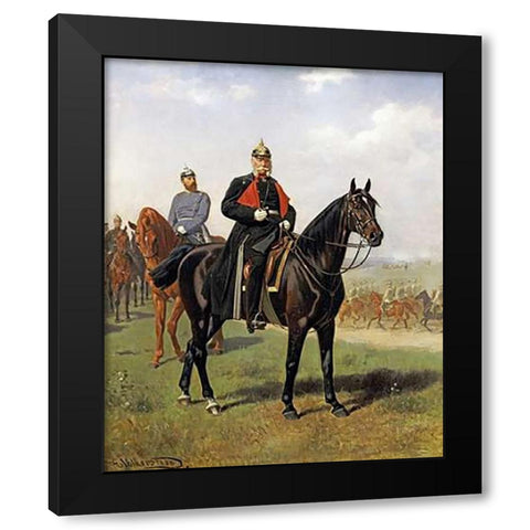 The Battle of Konigsgratz, 1864 Black Modern Wood Framed Art Print by Volkers, Emil