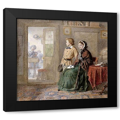 The New Boy Black Modern Wood Framed Art Print by Walker, Frederick