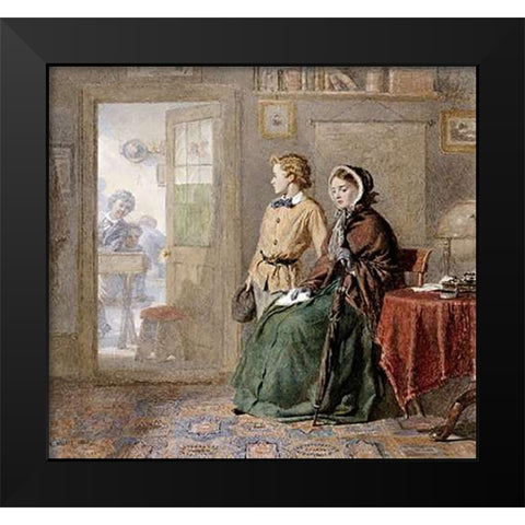 The New Boy Black Modern Wood Framed Art Print by Walker, Frederick