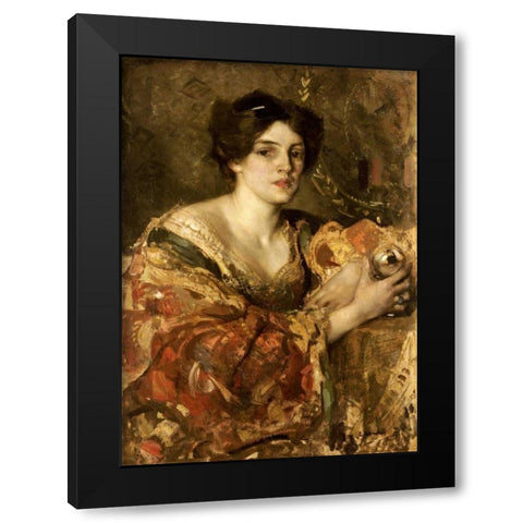 The Fortune Teller, Miss Jane Aitken Black Modern Wood Framed Art Print with Double Matting by Walton, Edward Arthur