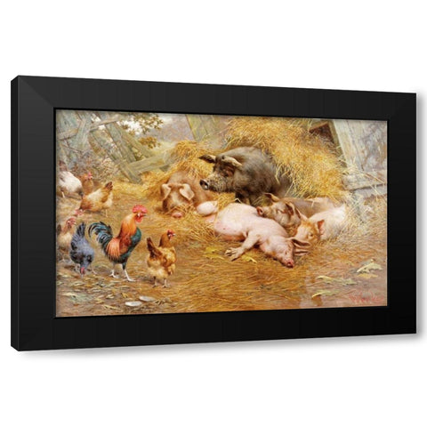 My Ladys at Home Black Modern Wood Framed Art Print by Weekes, Herbert William