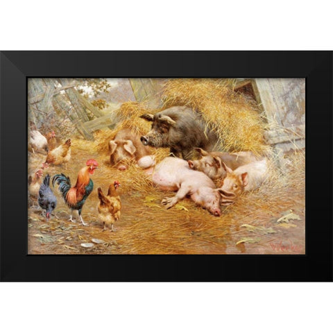 My Ladys at Home Black Modern Wood Framed Art Print by Weekes, Herbert William