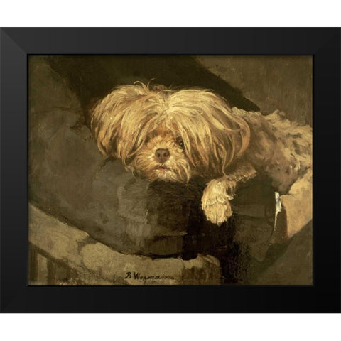 Resting Black Modern Wood Framed Art Print by Wegmann, Bertha