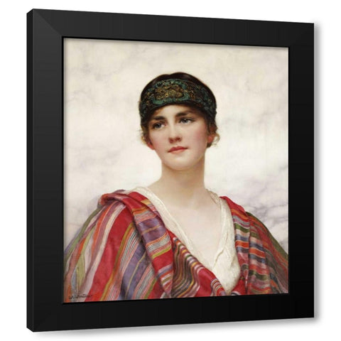 Cyrene Black Modern Wood Framed Art Print with Double Matting by Wontner, William Clarke