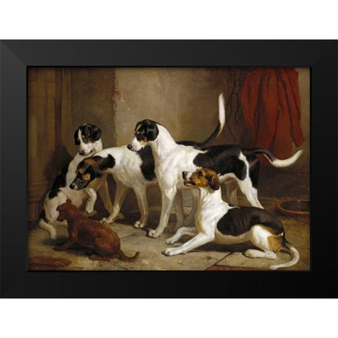 The Puckeridge Foxhounds Black Modern Wood Framed Art Print by Woodward, Thomas