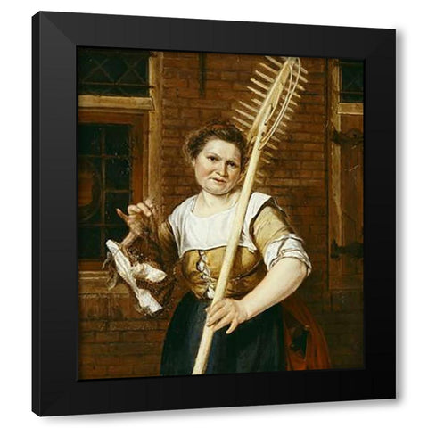Wife of Haymaker Black Modern Wood Framed Art Print by Zegelaar, Gerrit