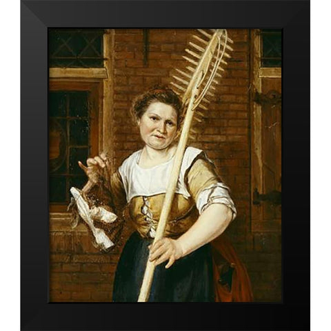 Wife of Haymaker Black Modern Wood Framed Art Print by Zegelaar, Gerrit