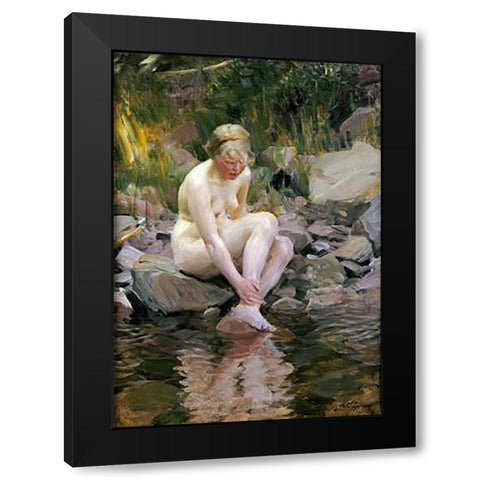Dagmar Black Modern Wood Framed Art Print with Double Matting by Zorn, Anders Leonard