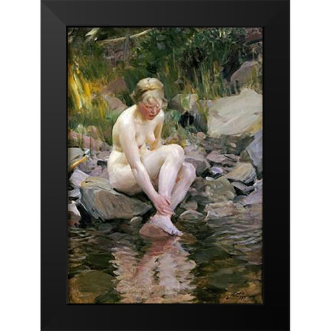 Dagmar Black Modern Wood Framed Art Print by Zorn, Anders Leonard