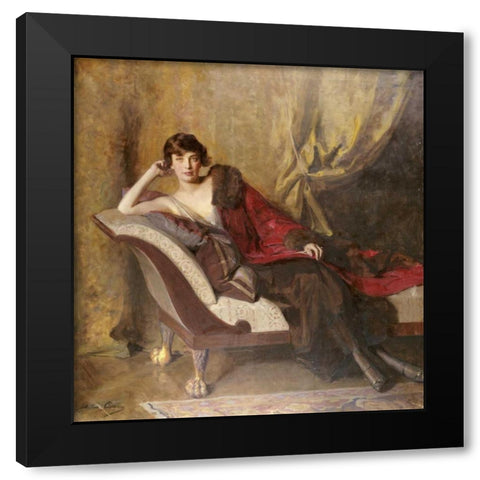 Portrait of Countess Michael Karolyi Black Modern Wood Framed Art Print with Double Matting by Adams, John Quincy