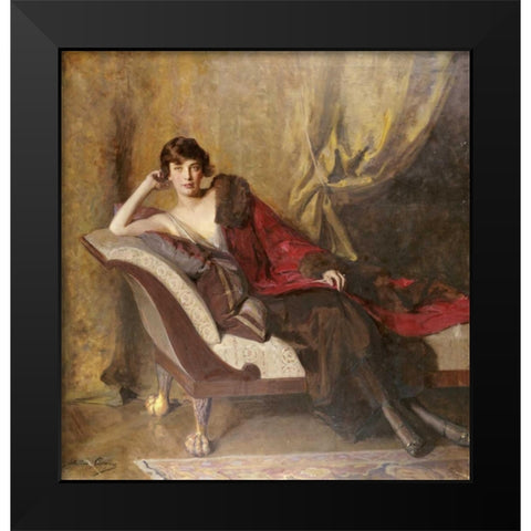 Portrait of Countess Michael Karolyi Black Modern Wood Framed Art Print by Adams, John Quincy