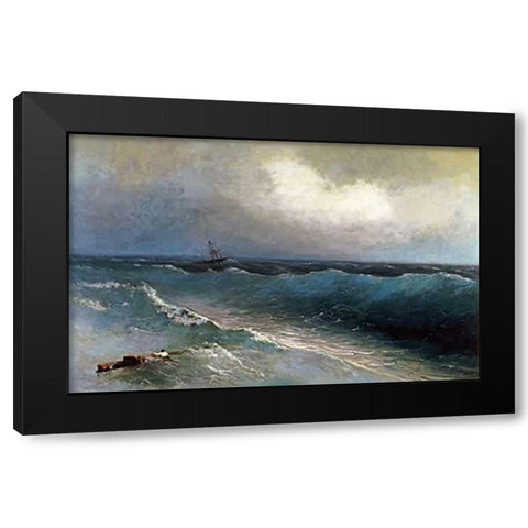 The Survivor Black Modern Wood Framed Art Print with Double Matting by Aivasowsky, Ivan Konstantinovich