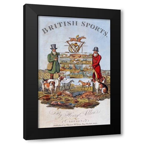 The National Sports of Great Britain Black Modern Wood Framed Art Print with Double Matting by Alken, Henry Thomas