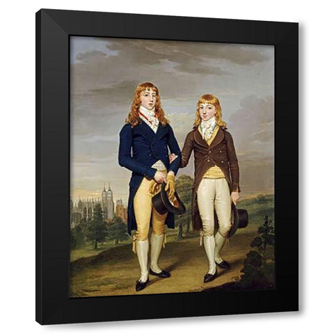 Portrait of Two Eton Schoolboys Black Modern Wood Framed Art Print by Alleyne, Francis
