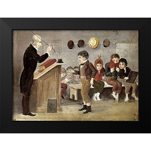 The School of Hard Knocks Black Modern Wood Framed Art Print by American School