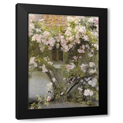 Climbing Roses Black Modern Wood Framed Art Print by Ancher, Michael