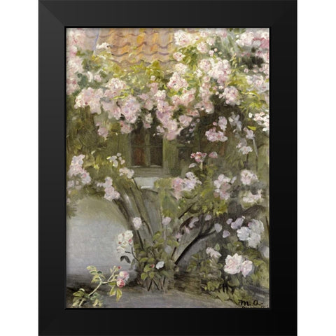 Climbing Roses Black Modern Wood Framed Art Print by Ancher, Michael