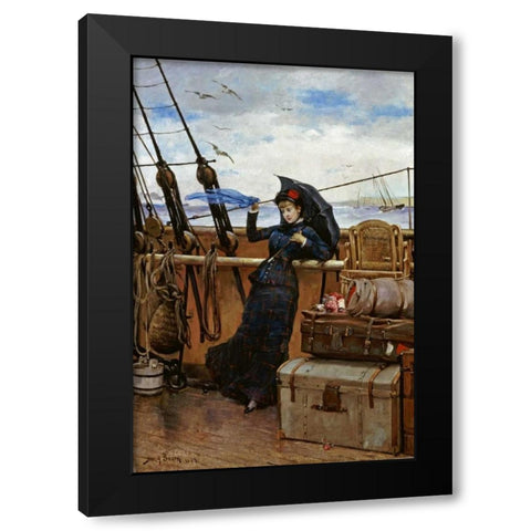 The Departure Black Modern Wood Framed Art Print with Double Matting by Bacon, Henry
