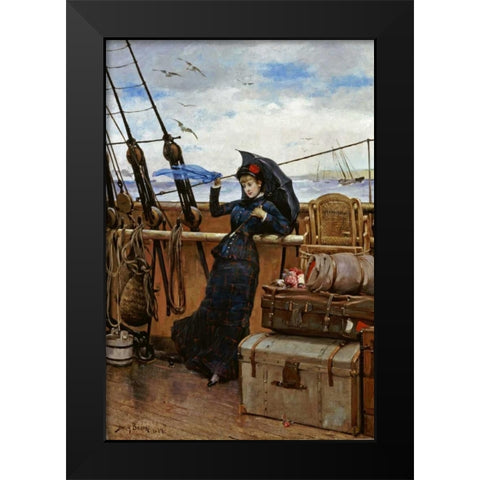 The Departure Black Modern Wood Framed Art Print by Bacon, Henry