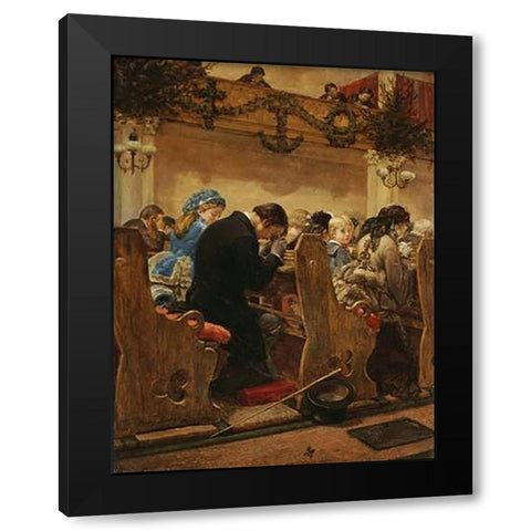 Museumistmas Prayers Black Modern Wood Framed Art Print with Double Matting by Bacon, Henry
