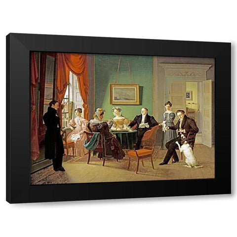 A Portrait of The SMuseumam Family Black Modern Wood Framed Art Print with Double Matting by Baerentzen, Emilius