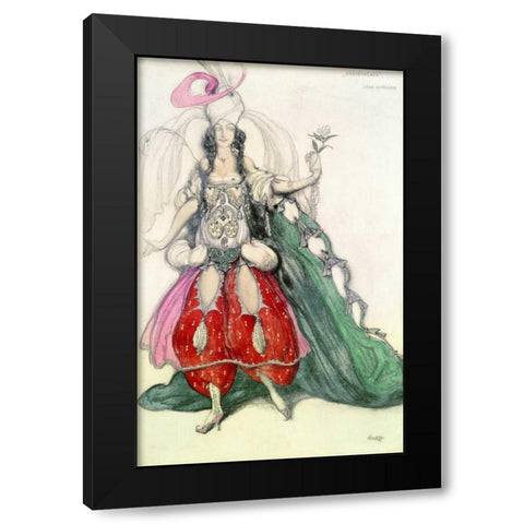 Costume Design For Scheherazade Black Modern Wood Framed Art Print with Double Matting by Bakst, Leon