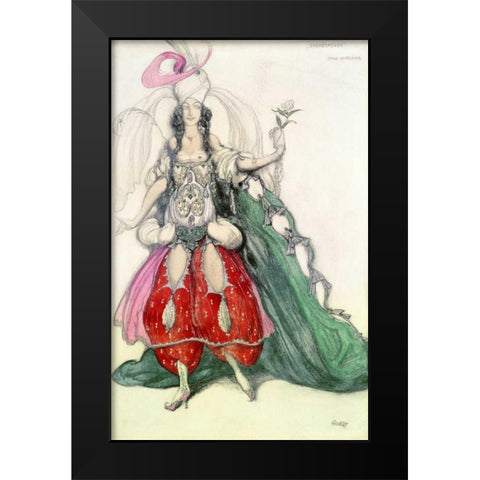 Costume Design For Scheherazade Black Modern Wood Framed Art Print by Bakst, Leon