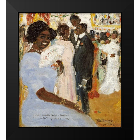 Negro Ball Black Modern Wood Framed Art Print by Barradas, Rafael Perez