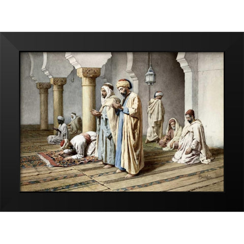 Arabs at Prayer Black Modern Wood Framed Art Print by Bartolini, Frederico