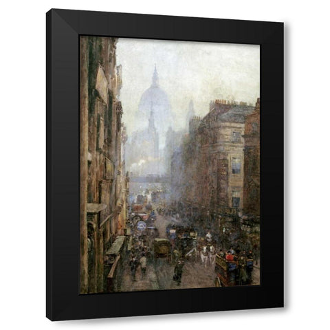 Fleet Street Black Modern Wood Framed Art Print with Double Matting by Bartom, Rose Maynard