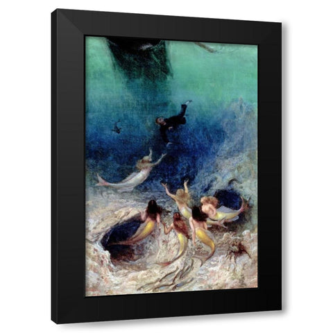 A Sailors Delight Black Modern Wood Framed Art Print with Double Matting by Beard, William Holbrook