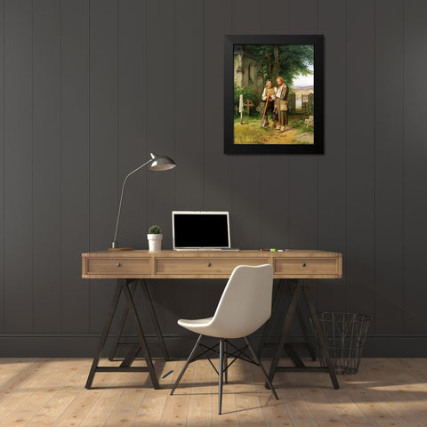 The Homecoming Black Modern Wood Framed Art Print by Becker, Jacob
