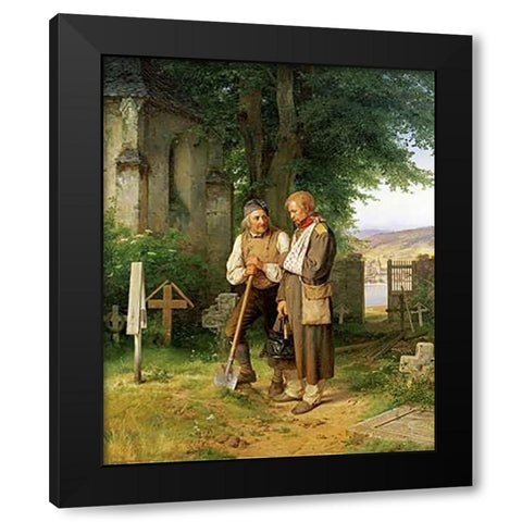 The Homecoming Black Modern Wood Framed Art Print with Double Matting by Becker, Jacob