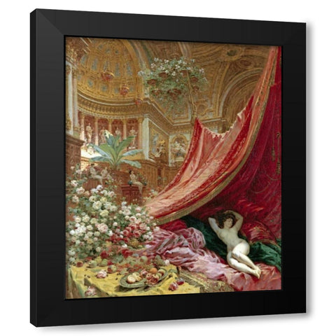 Decadence Black Modern Wood Framed Art Print by Beraud, Louis