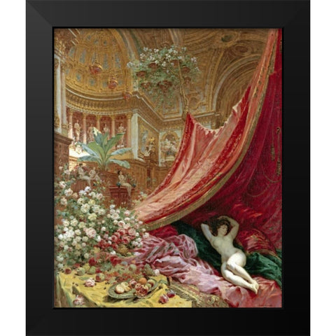 Decadence Black Modern Wood Framed Art Print by Beraud, Louis