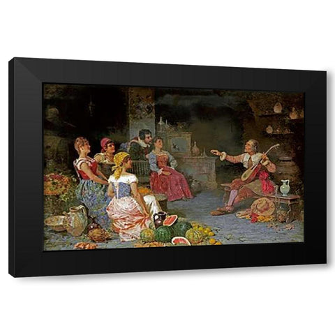 The Serenade Black Modern Wood Framed Art Print by Bergamini, Francesco