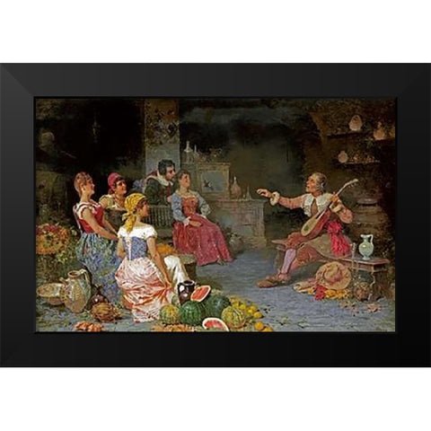 The Serenade Black Modern Wood Framed Art Print by Bergamini, Francesco
