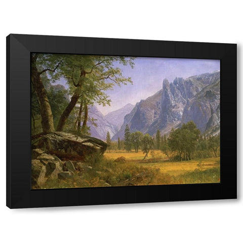 Yosemite Valley Black Modern Wood Framed Art Print with Double Matting by Bierstadt, Albert
