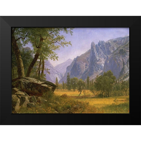 Yosemite Valley Black Modern Wood Framed Art Print by Bierstadt, Albert