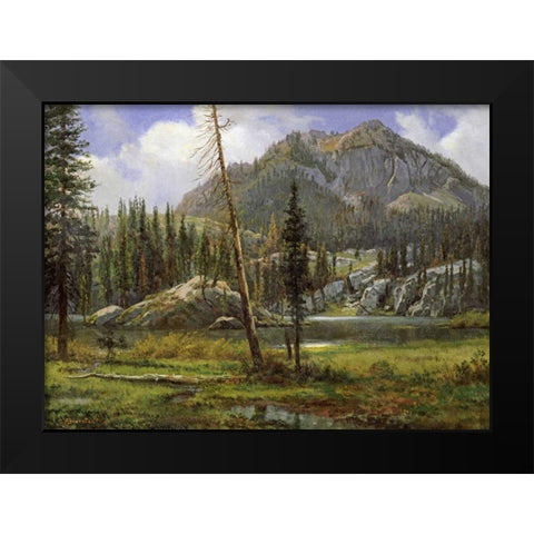 Sierra Nevada Mountains Black Modern Wood Framed Art Print by Bierstadt, Albert