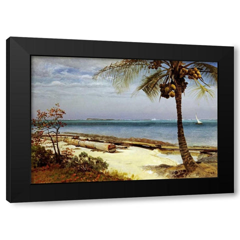 Tropical Coast Black Modern Wood Framed Art Print with Double Matting by Bierstadt, Albert