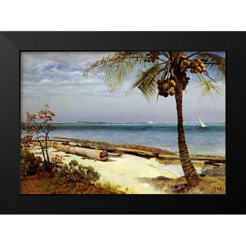 Tropical Coast Black Modern Wood Framed Art Print by Bierstadt, Albert
