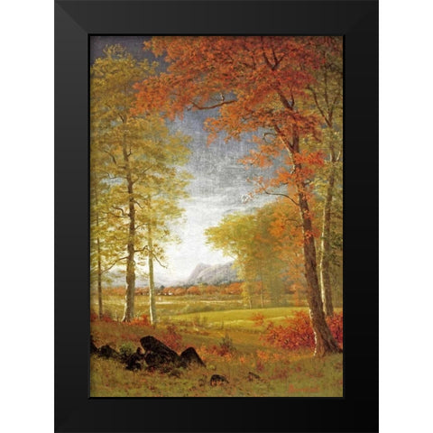 Autumn In America, Oneida County, New York Black Modern Wood Framed Art Print by Bierstadt, Albert