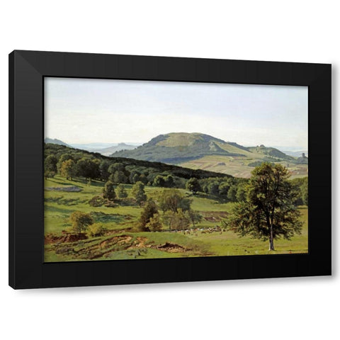Landscape - Hill and Dale Black Modern Wood Framed Art Print with Double Matting by Bierstadt, Albert